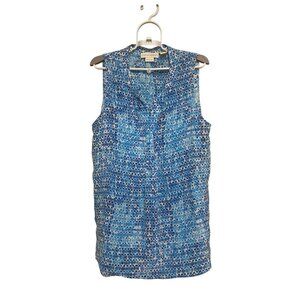 Cynthia Rowley Silk Top Women Size Small Sleeveless Abstract Blue White